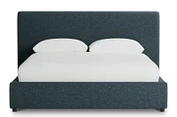 Grayton Elevation Dark Blue 44" Upholstered Platform Bed
