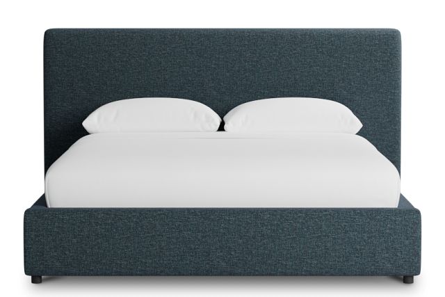 Gayton Elavation Dark Blue 44" Upholstered Platform Bed