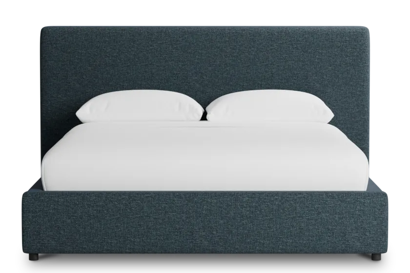 Gayton Elavation Dark Blue 44" Upholstered Platform Bed