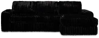 Teddy Black Fabric Right Chaise Sectional