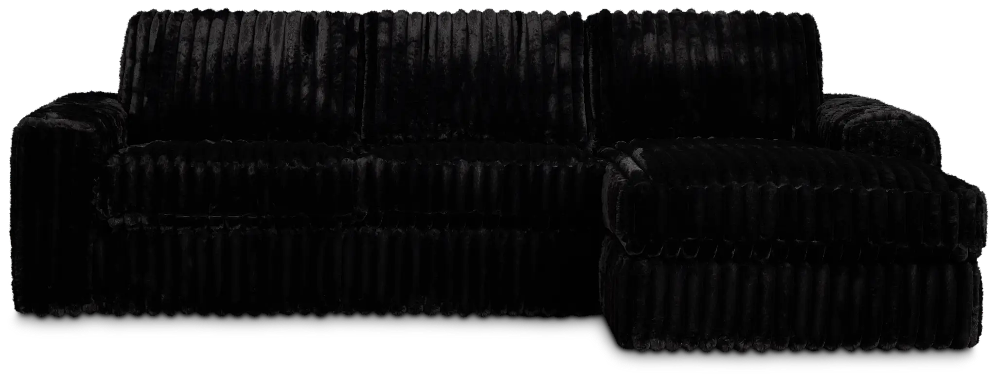 Teddy Black Fabric Right Chaise Sectional Teddy Black Fabric Right Chaise Sectional