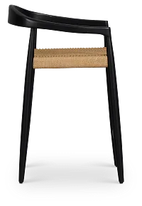 Santorini Black Curved 24" Woven Barstool