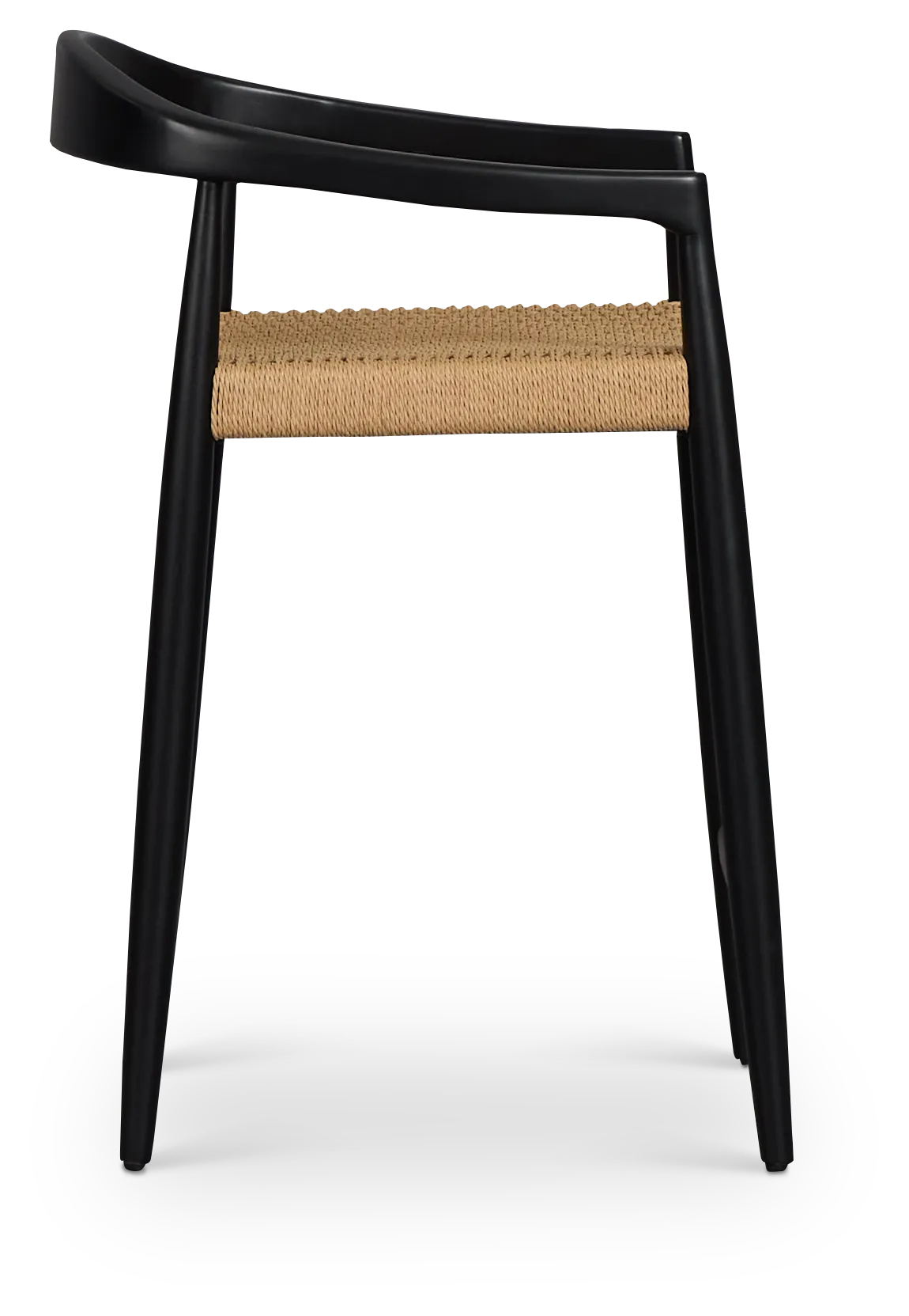 Santorini Black Curved 24" Woven Barstool