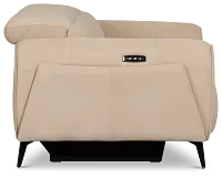 Reyna Beige Micro Power Reclining Sofa