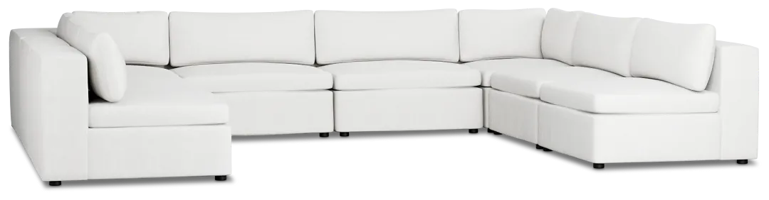 Destin Sutton White Fabric 8-piece Modular Sectional