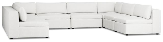Destin Sutton White Fabric 8-piece Modular Sectional