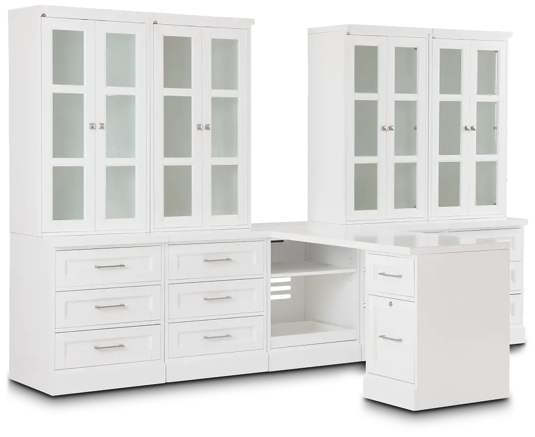 Newport White Large Peninsula Drawer Wall Desk Newport White Large Peninsula Drawer Wall Desk
