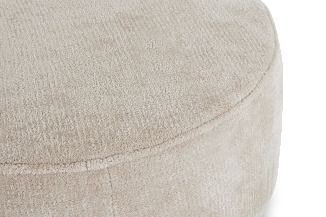 Bianca Light Beige Fabric Accent Ottoman