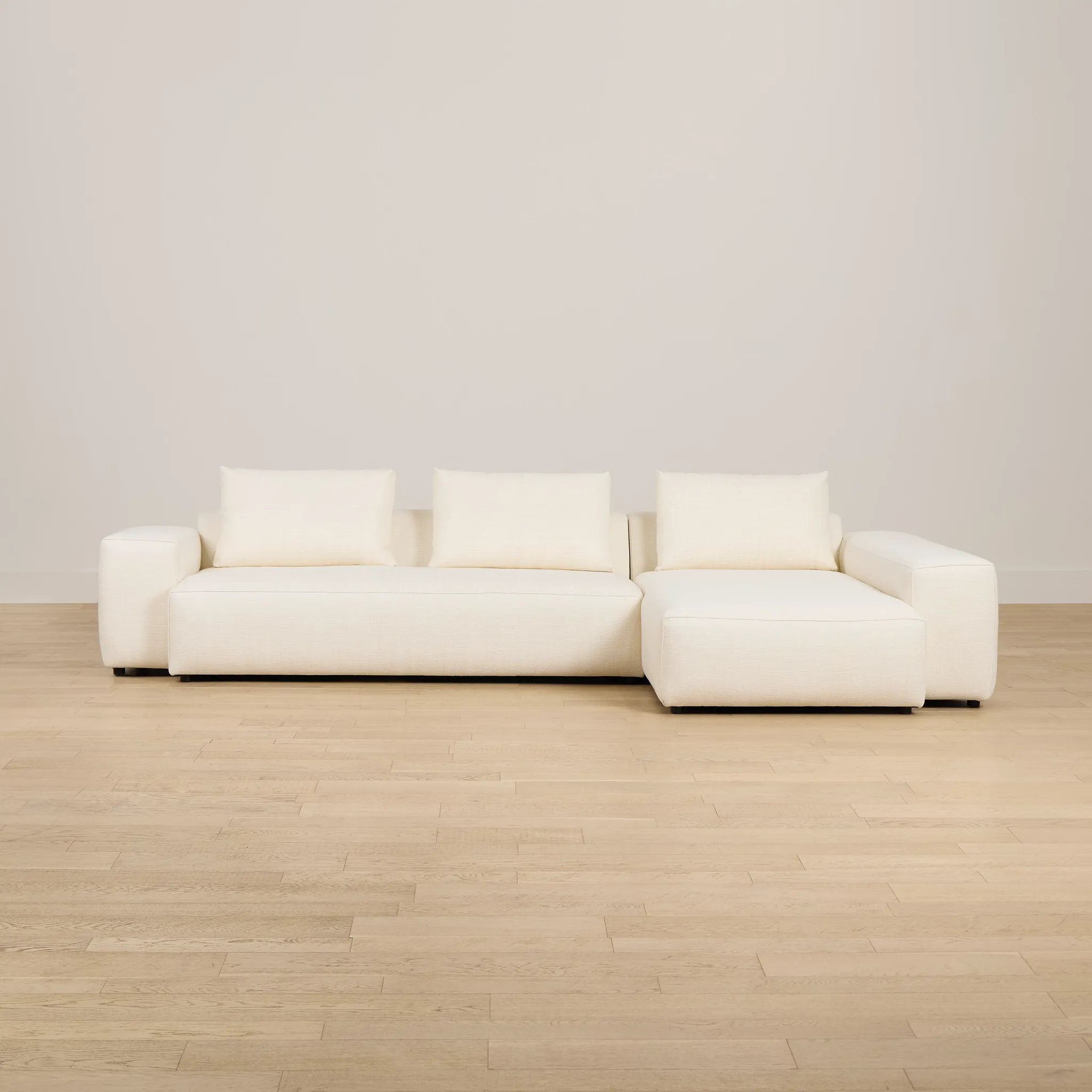 Cleo Light Beige Fabric Right Chaise Sectional