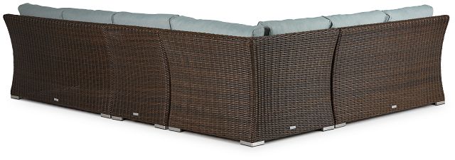 Southport Teal Woven Large Two-arm Sectional (2)