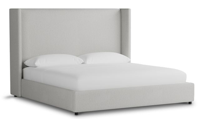 Captiva Delray Pewter 60" Upholstered Shelter Bed