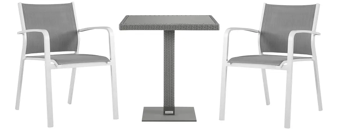 Lisbon Gray 27" Square Table & 2 Chairs Lisbon Gray 27" Square Table & 2 Chairs