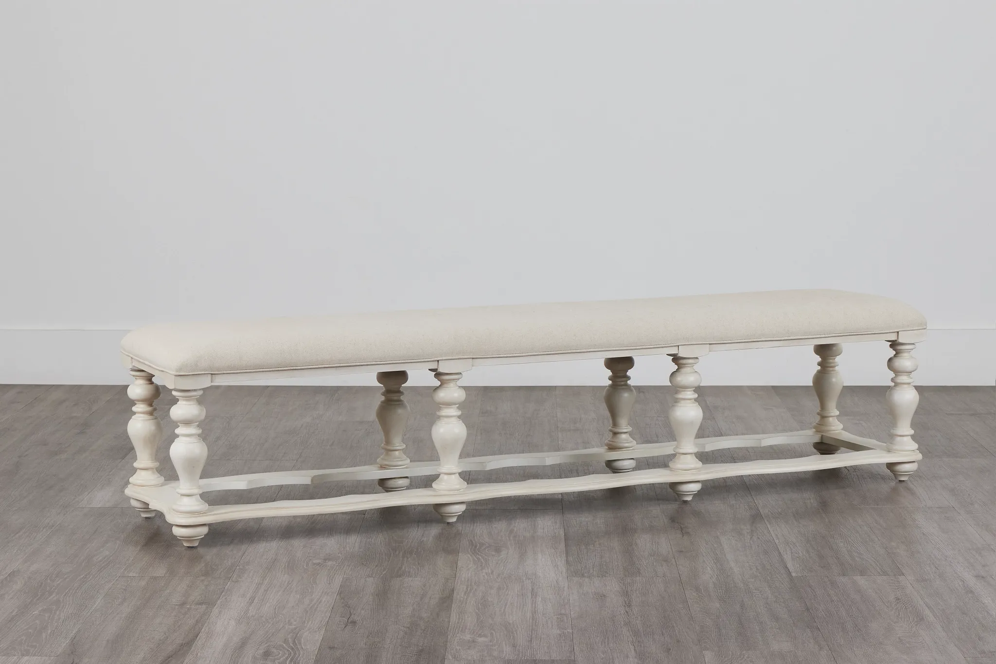 Savannah Ivory 83" Upholstered Dining Bench