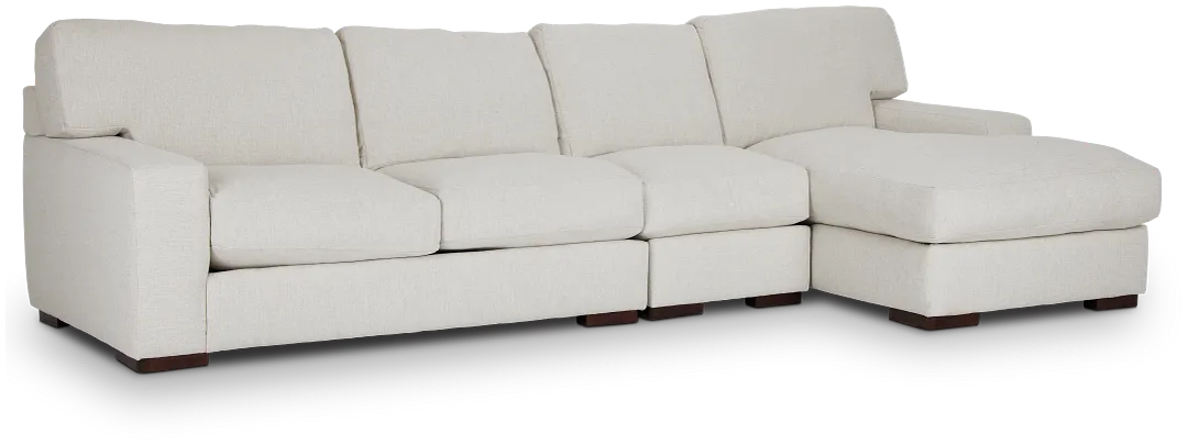 Veronica White Down Small Right Chaise Sectional