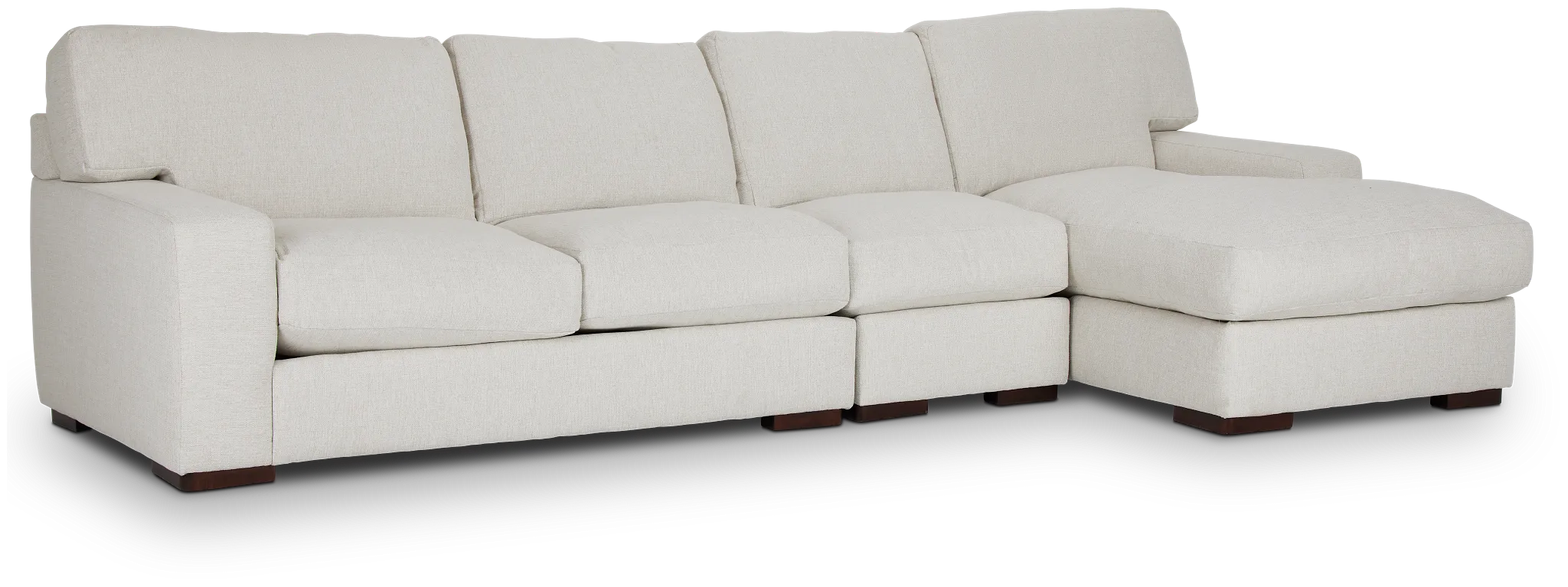 Veronica White Down Small Right Chaise Sectional