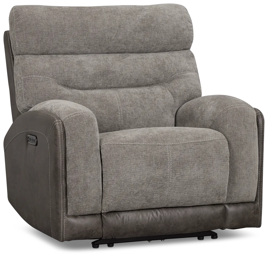 Travis Gray Fabric Power Recliner