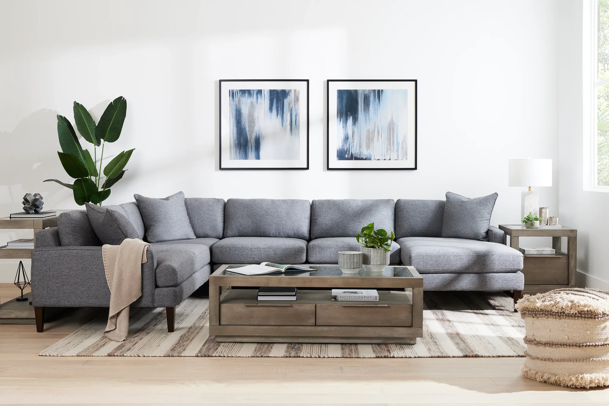 Ara Dark Blue Framed Wall Art
