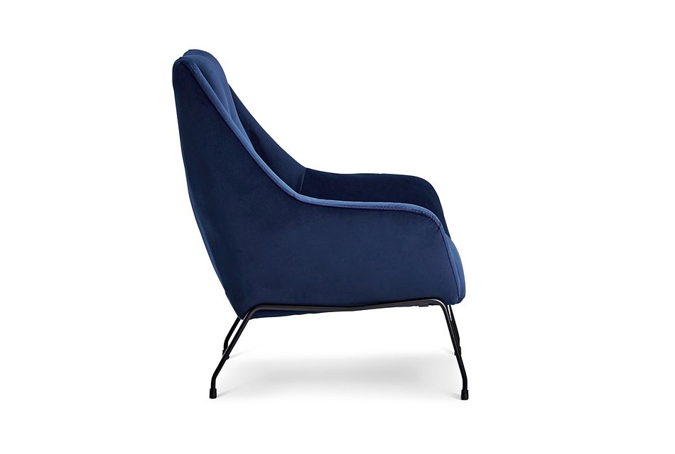 Xena Dark Blue Velvet Accent Chair