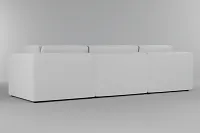 Destin Suave White Fabric 3-piece Modular Sofa