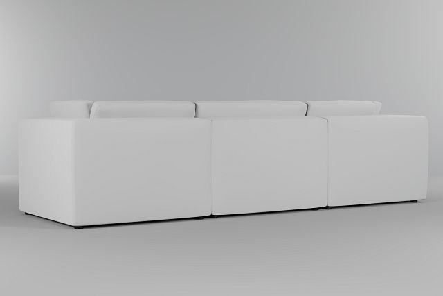 Destin Suave White Fabric 3 Piece Modular Sofa