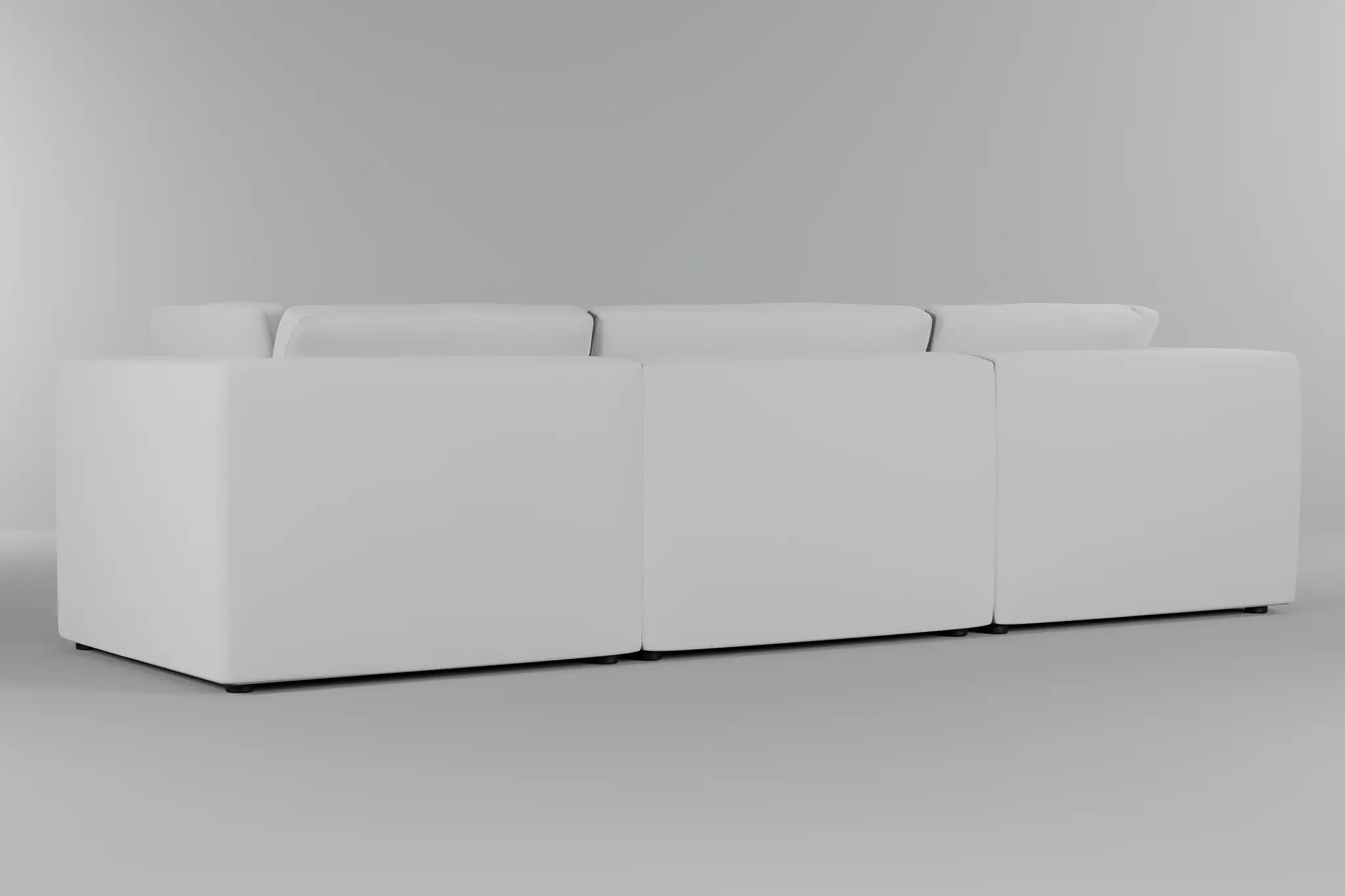 Destin Suave White Fabric 3-piece Modular Sofa Destin Suave White Fabric 3-piece Modular Sofa