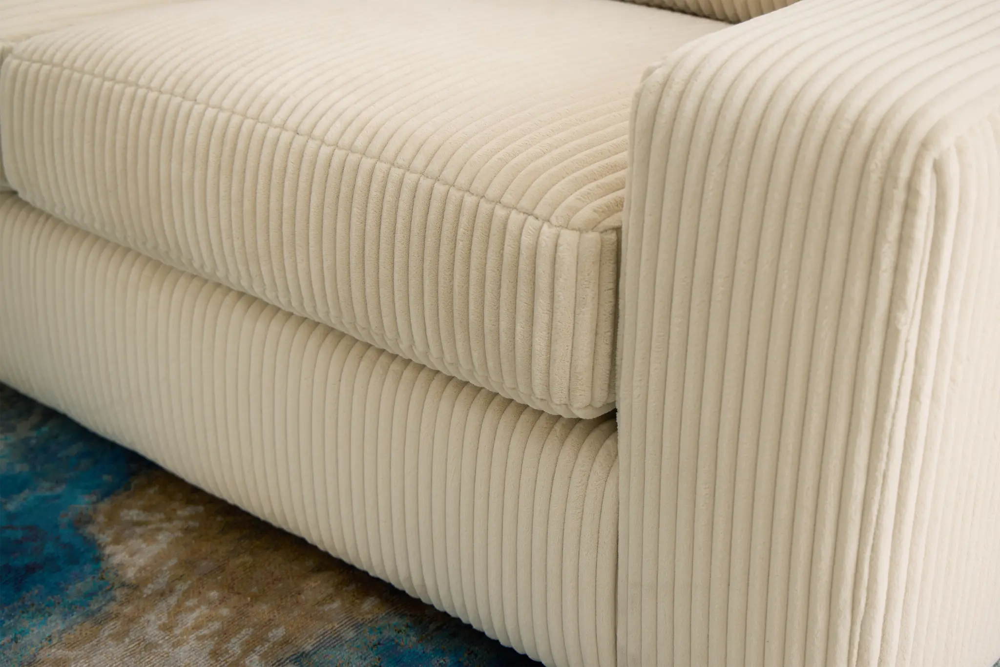 Charlie Ivory Fabric Large Left Chaise Sectional Charlie Ivory Fabric Large Left Chaise Sectional