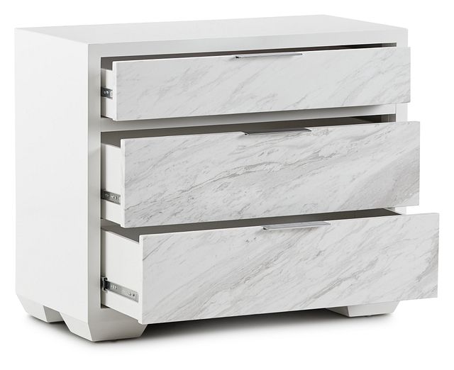 Ocean Drive White Marble Nightstand