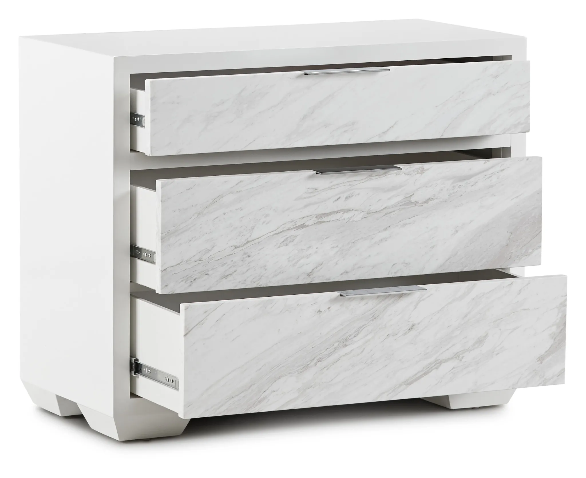 Ocean Drive White Marble Nightstand