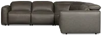 Ryland Dark Gray Lthr/vinyl Small Two-arm Power Reclining Sectional