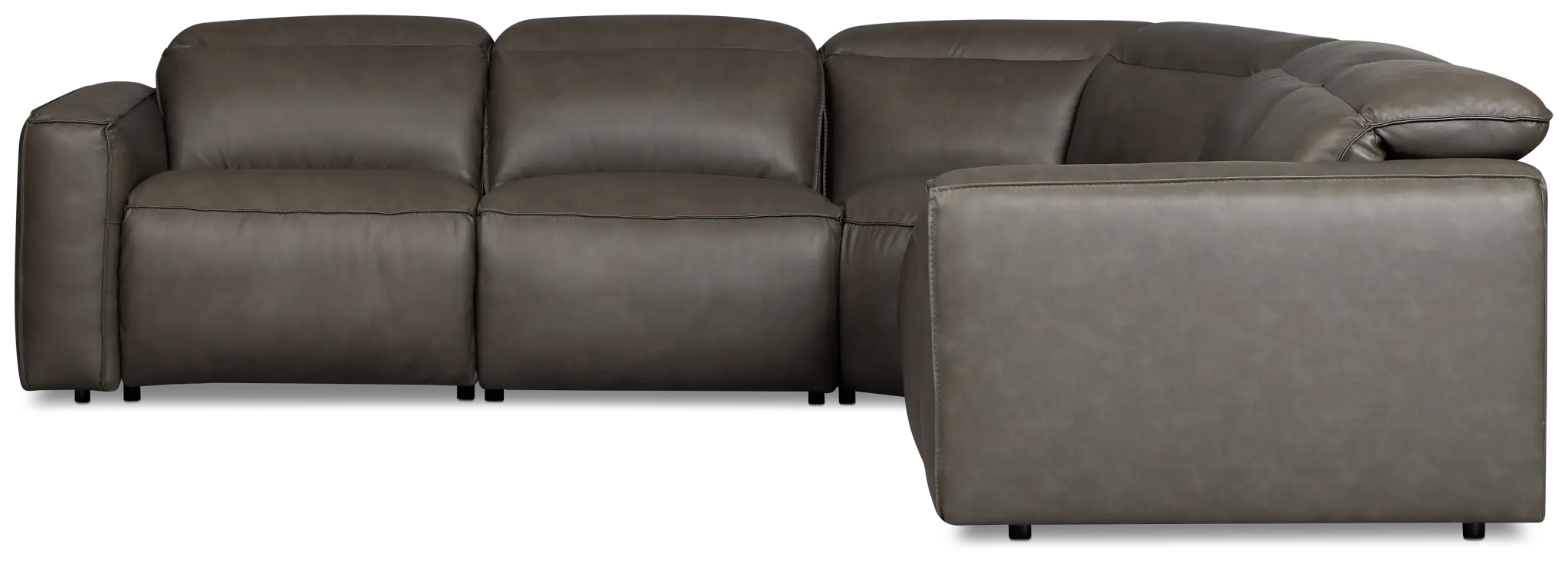 Ryland Dark Gray Lthr/vinyl Small Two-arm Power Reclining Sectional Ryland Dark Gray Lthr/vinyl Small Two-arm Power Reclining Sectional