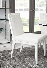 Ocean Drive White Wood Upholstered Side Chair