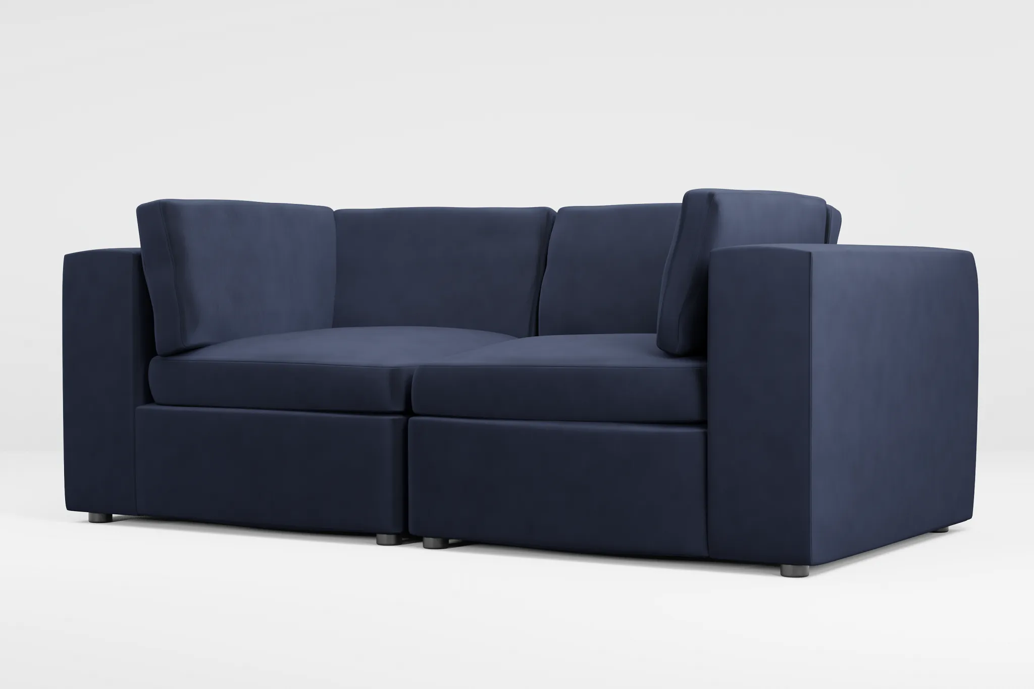 Destin Joya Dark Blue Velvet 2-piece Modular Sofa