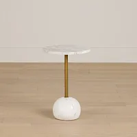 Dolli White Round End Table