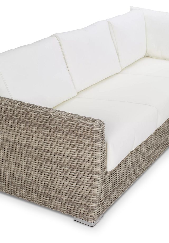 Raleigh White Woven Small Two-arm Sectional