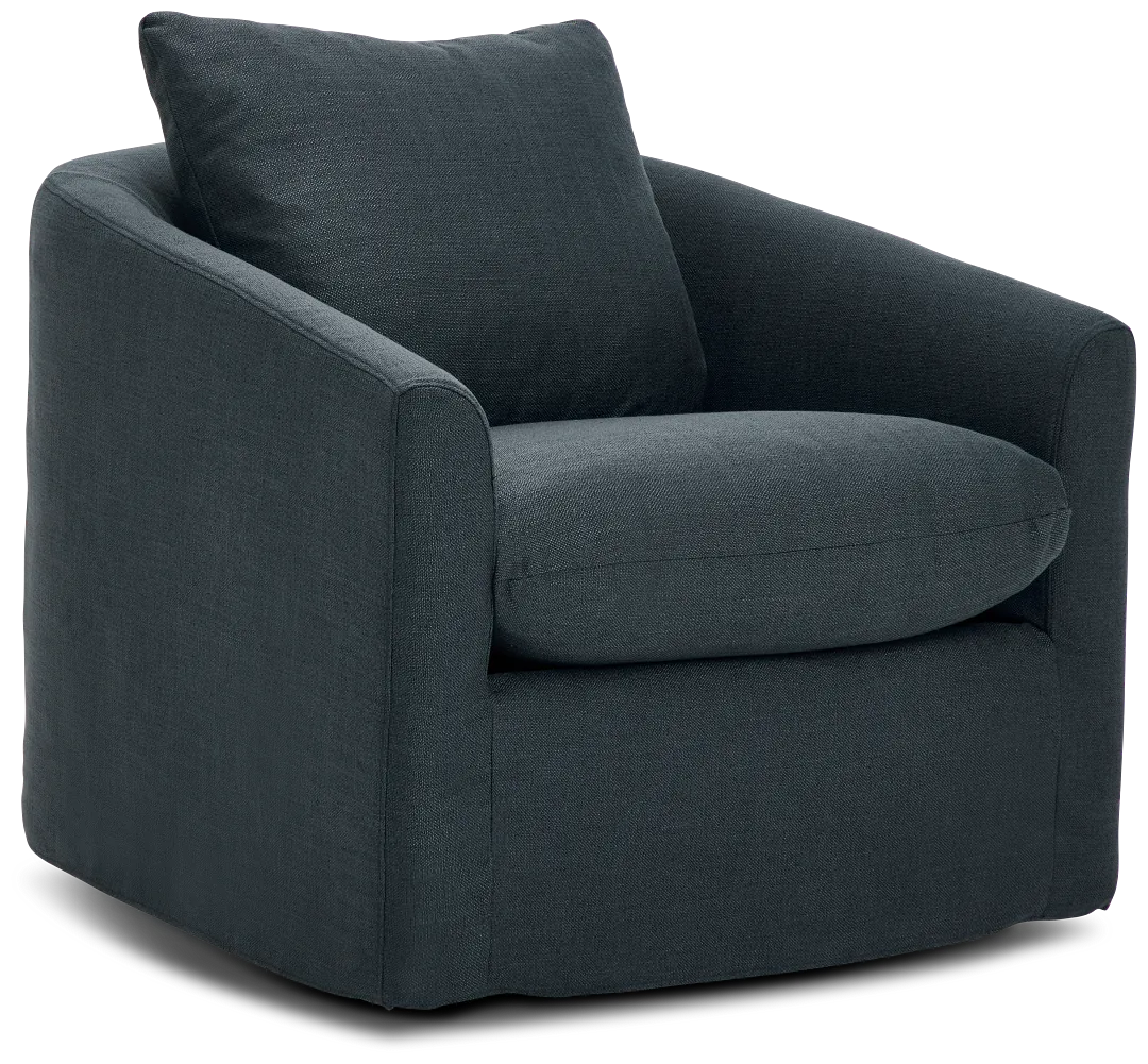 Willow Navy Fabric Swivel Chair