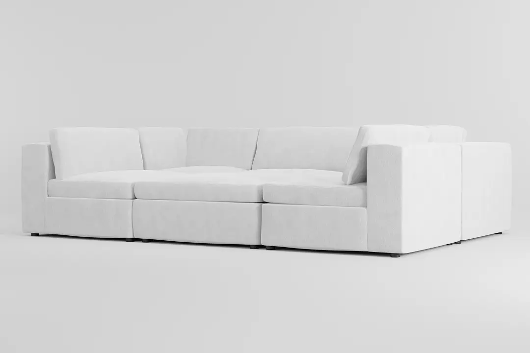 Destin Revenue White Fabric 6-piece Pit Sectional Destin Revenue White Fabric 6-piece Pit Sectional