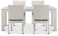 Bahia Teal 72" Rectangular Table & 4 Chairs