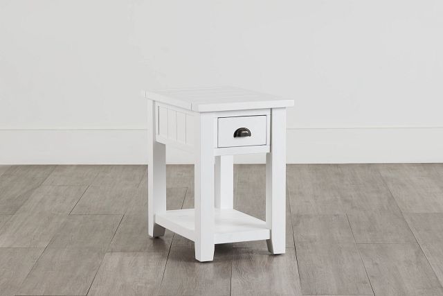 Bismark White Chairside Table