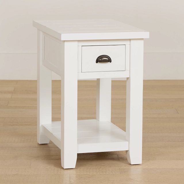 Bismark White Chairside Table