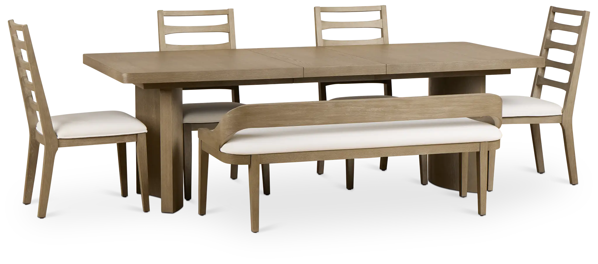 Soho Light Tone Wood Table, 4 Chairs & Bench Soho Light Tone Wood Table, 4 Chairs & Bench