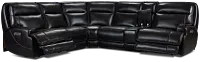 Casey Black Lthr/vinyl Medium Dual Power 2-arm Reclining Sectional