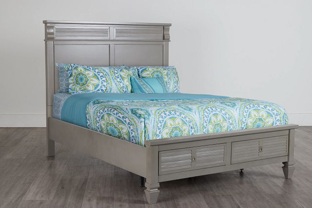 Marina Gray Panel Storage Bed