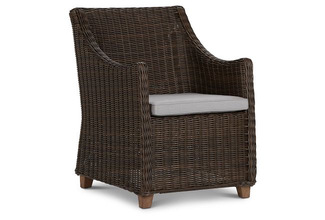 Canyon Dark Brown Gray Woven Arm Chair