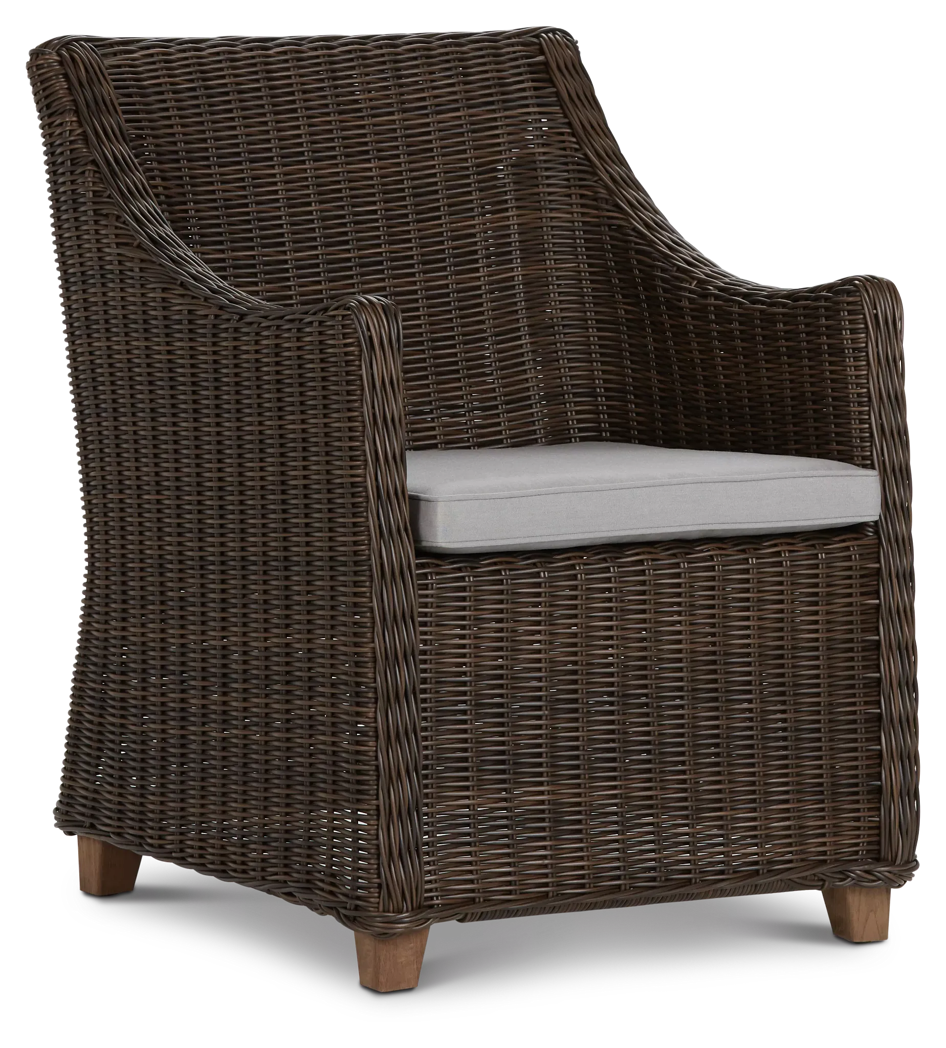 Canyon Dark Brown Gray Woven Arm Chair