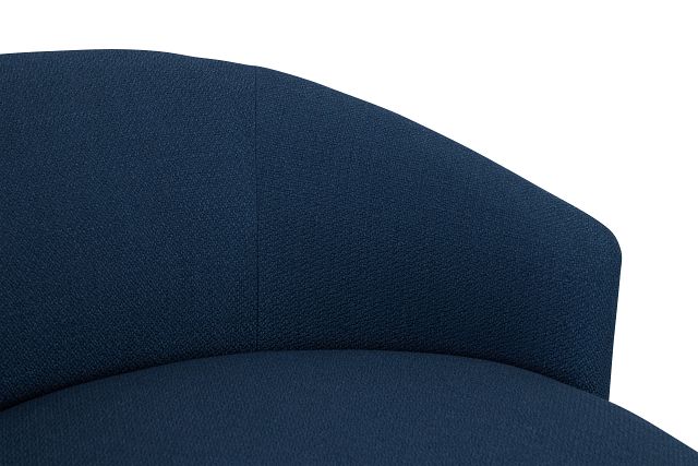 Chrisley Dark Blue Fabric Swivel Accent Chair