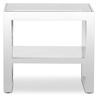 Miami White Glass End Table