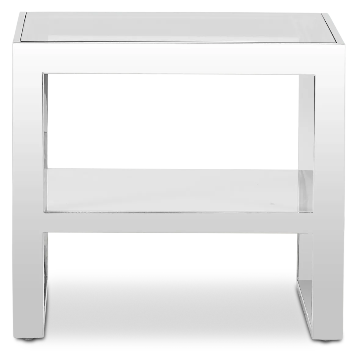 Miami White Glass End Table