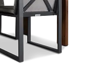 Linear Dark Gray 70" Teak Table & 4 Cushioned Side Chairs