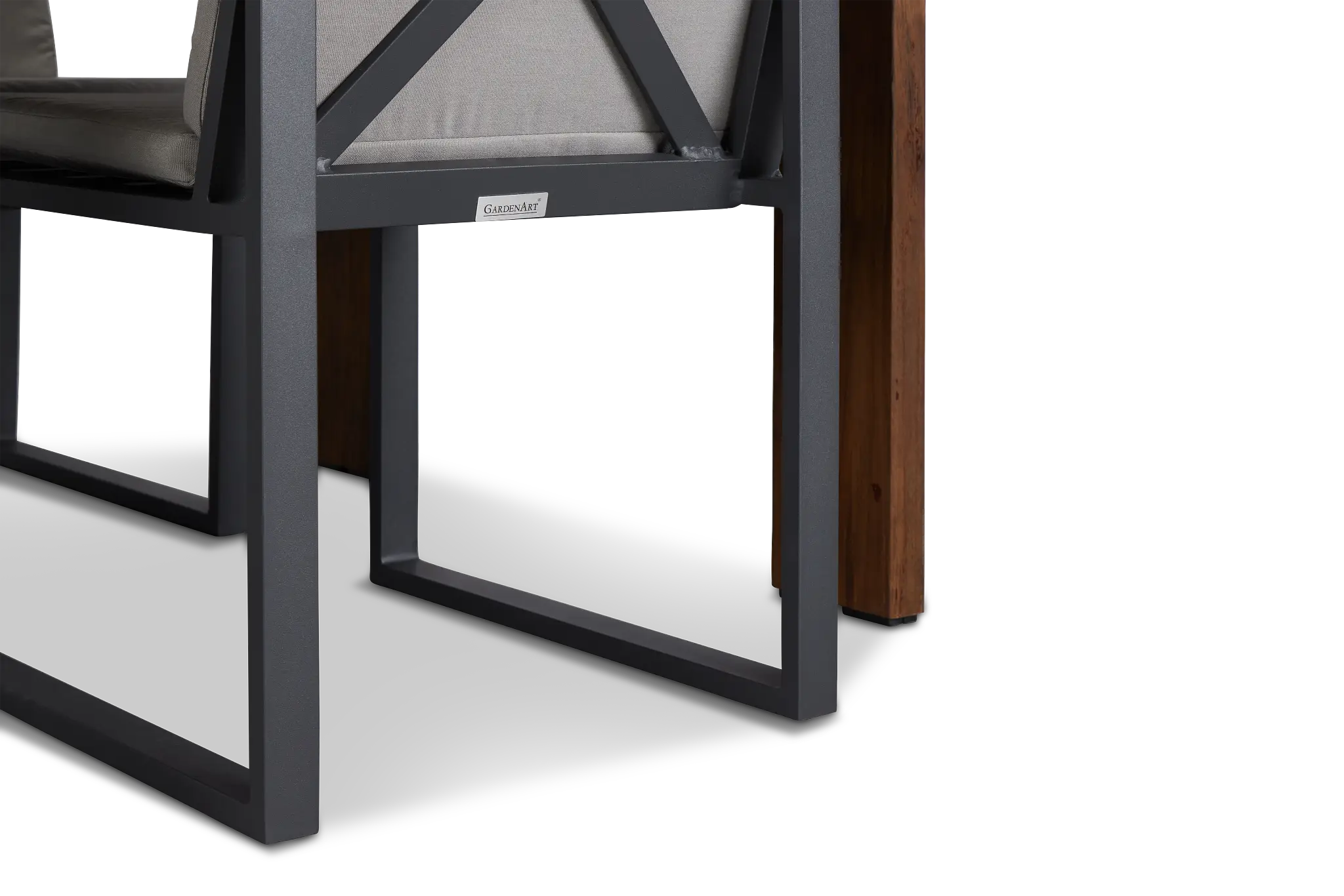 Linear Dark Gray 70" Teak Table & 4 Cushioned Side Chairs Linear Dark Gray 70" Teak Table & 4 Cushioned Side Chairs