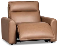 Edison Dark Brown Lthr/vinyl Power Recliner With Power Headrest
